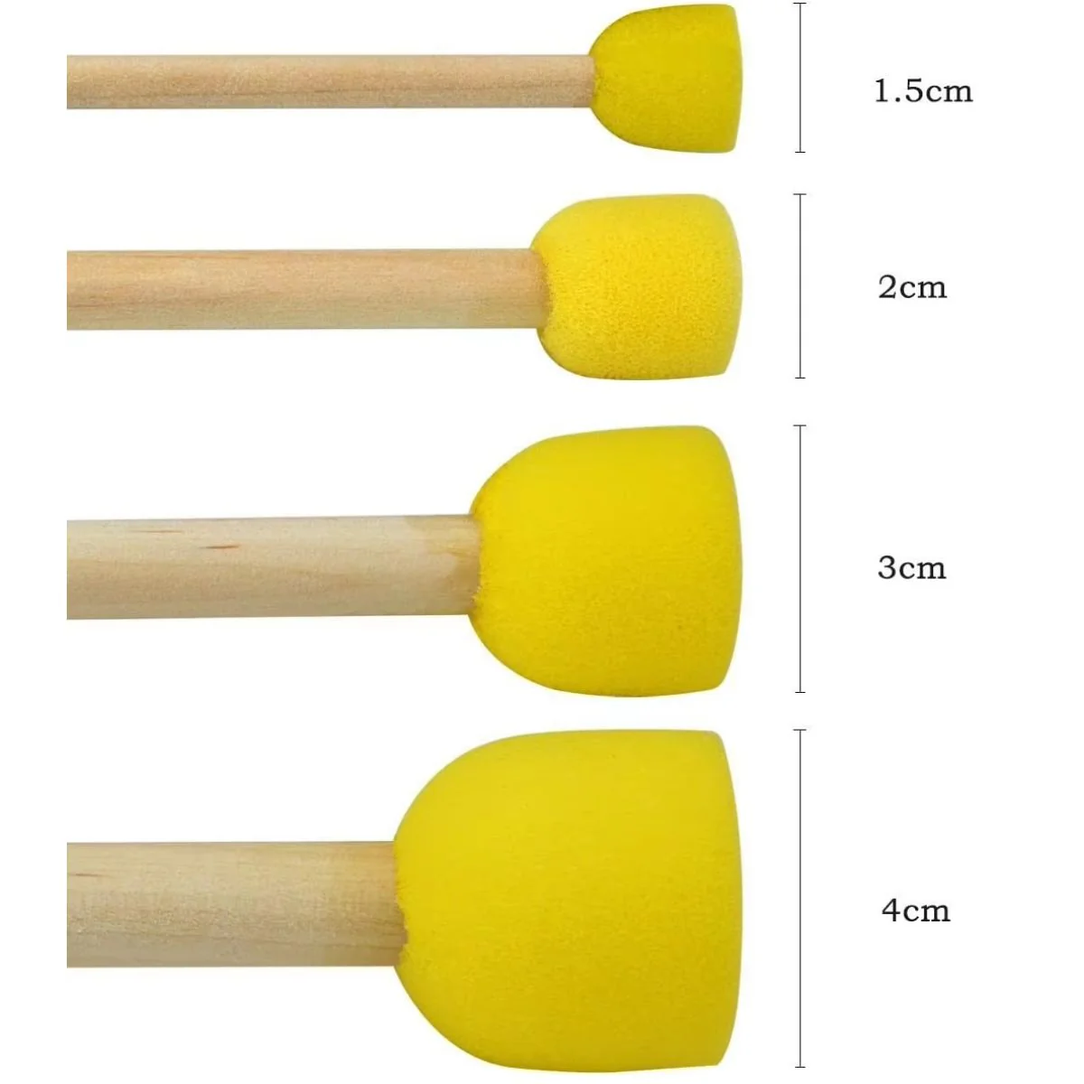 4 Pinceles con Punta de Esponja - Imagen 3